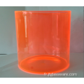 Pot de stockage de couleur cylindrique avec couvercle en bambou